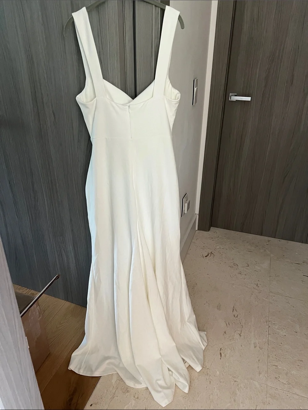 NWT REVOLVE Australia SHOWPO Tabitha cowlneck high split ivory maxi dress US 10 - Picture 4 of 13